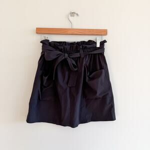 Athleta Skyline High Rise Belted Paperbag Activewear Skort Black 2